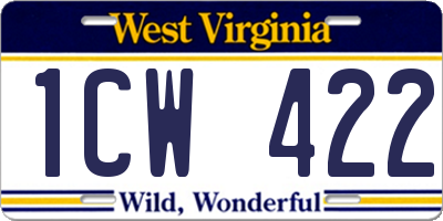 WV license plate 1CW422