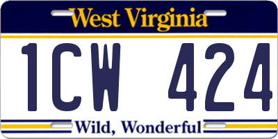 WV license plate 1CW424