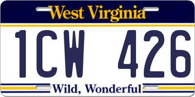 WV license plate 1CW426