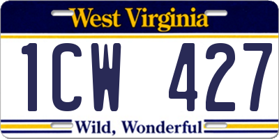 WV license plate 1CW427