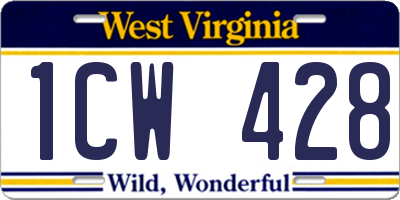 WV license plate 1CW428