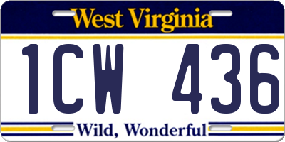 WV license plate 1CW436
