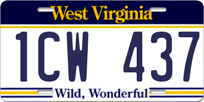 WV license plate 1CW437