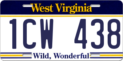 WV license plate 1CW438