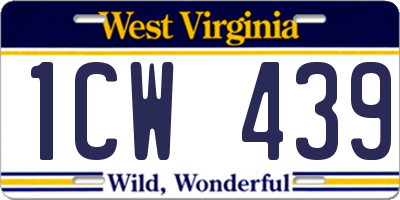 WV license plate 1CW439