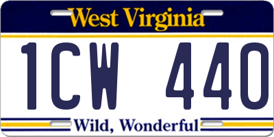 WV license plate 1CW440