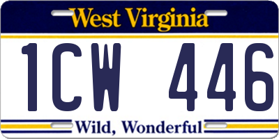 WV license plate 1CW446