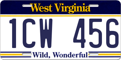 WV license plate 1CW456