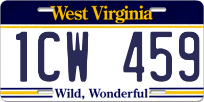 WV license plate 1CW459
