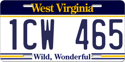 WV license plate 1CW465