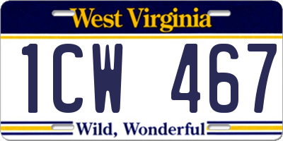 WV license plate 1CW467