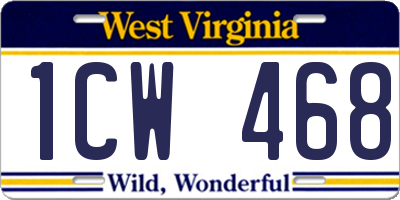 WV license plate 1CW468