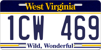 WV license plate 1CW469