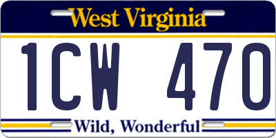 WV license plate 1CW470