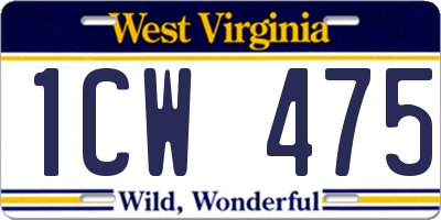 WV license plate 1CW475