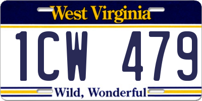 WV license plate 1CW479