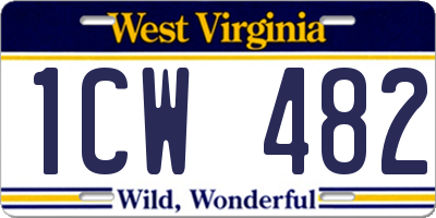WV license plate 1CW482