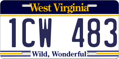 WV license plate 1CW483