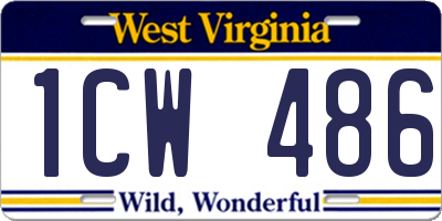 WV license plate 1CW486