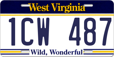 WV license plate 1CW487