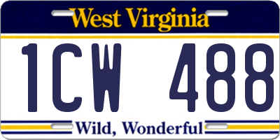 WV license plate 1CW488