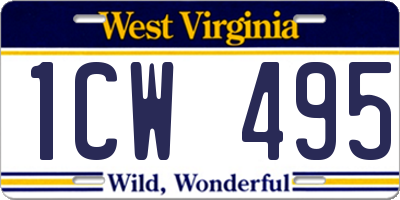 WV license plate 1CW495