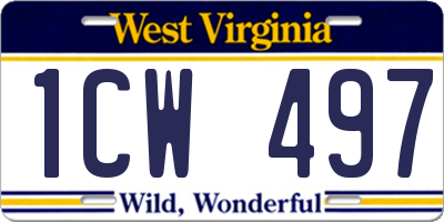 WV license plate 1CW497