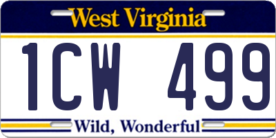 WV license plate 1CW499