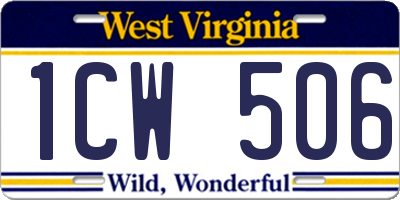 WV license plate 1CW506