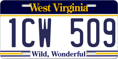 WV license plate 1CW509