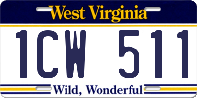 WV license plate 1CW511