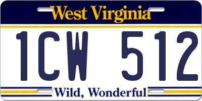 WV license plate 1CW512