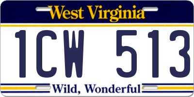 WV license plate 1CW513