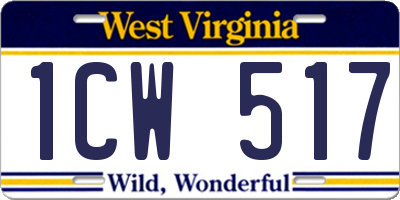 WV license plate 1CW517