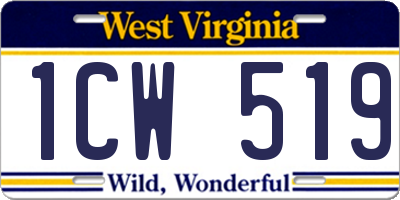 WV license plate 1CW519
