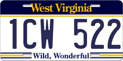 WV license plate 1CW522