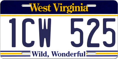 WV license plate 1CW525