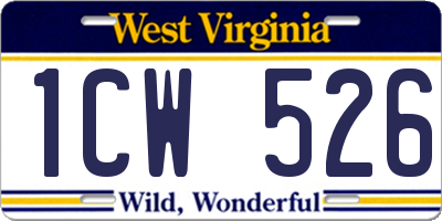 WV license plate 1CW526