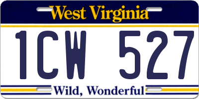 WV license plate 1CW527