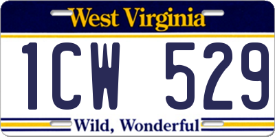 WV license plate 1CW529