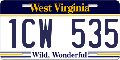 WV license plate 1CW535