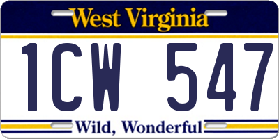 WV license plate 1CW547