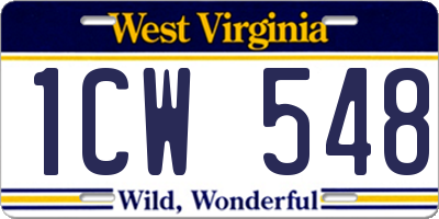 WV license plate 1CW548