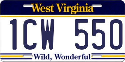 WV license plate 1CW550