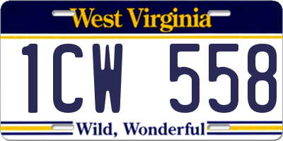 WV license plate 1CW558