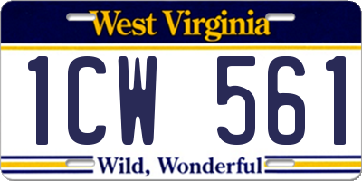 WV license plate 1CW561