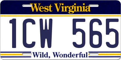 WV license plate 1CW565