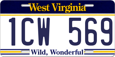 WV license plate 1CW569