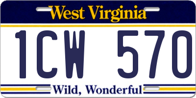 WV license plate 1CW570