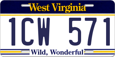 WV license plate 1CW571
